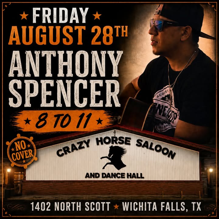 Anthony Spencer live music — Friday August 28 at Crazy Horse Saloon