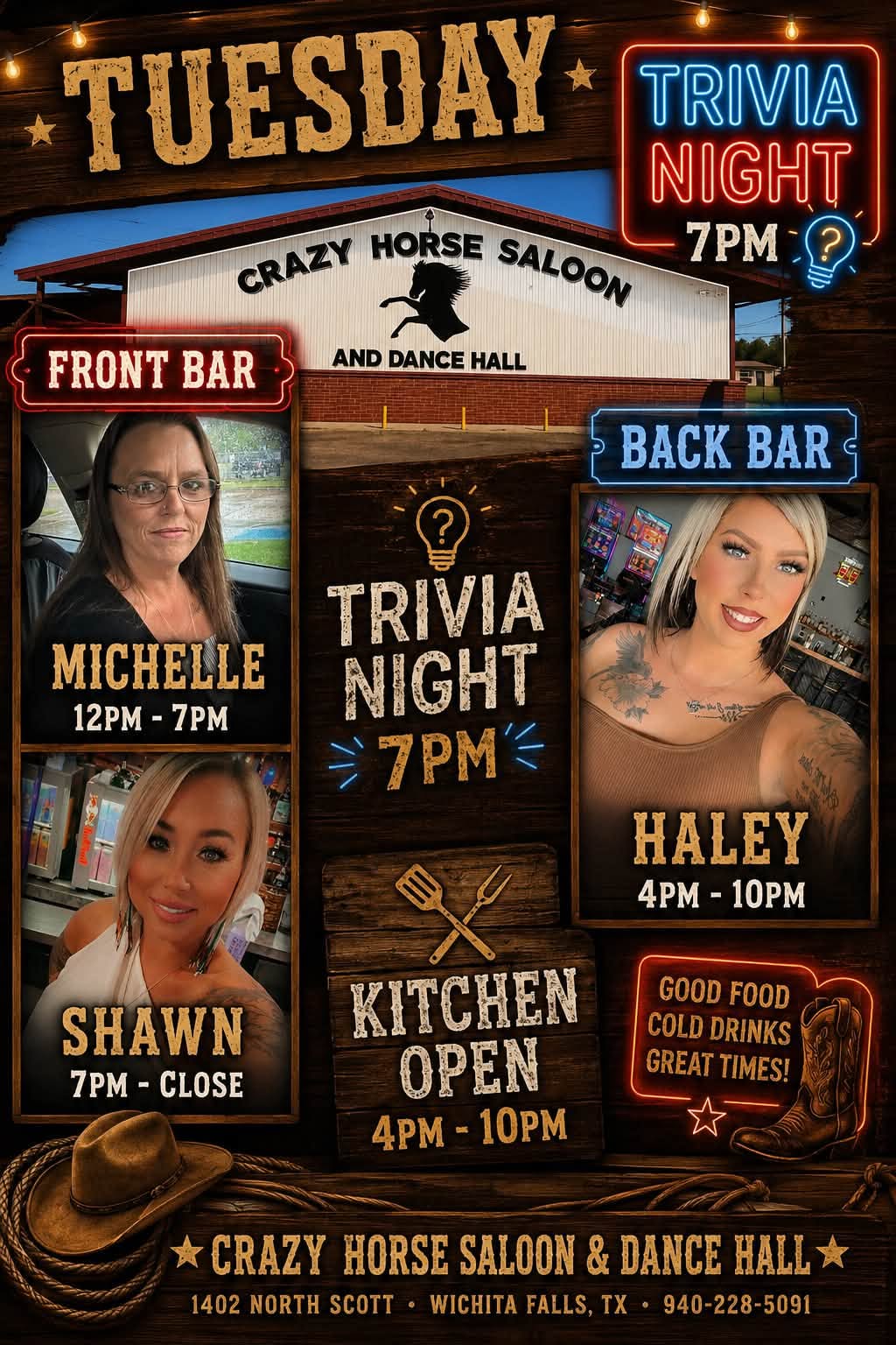 Trivia Night at Crazy Horse Saloon — players competing