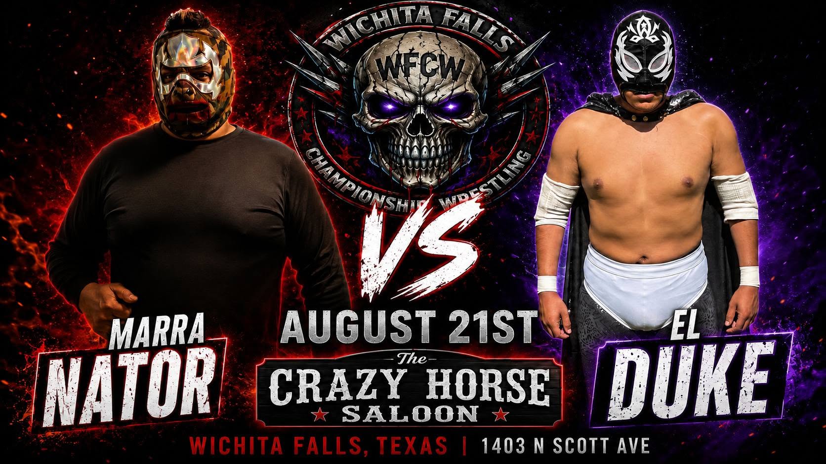 WFCW championship match — wrestlers grappling in the ring