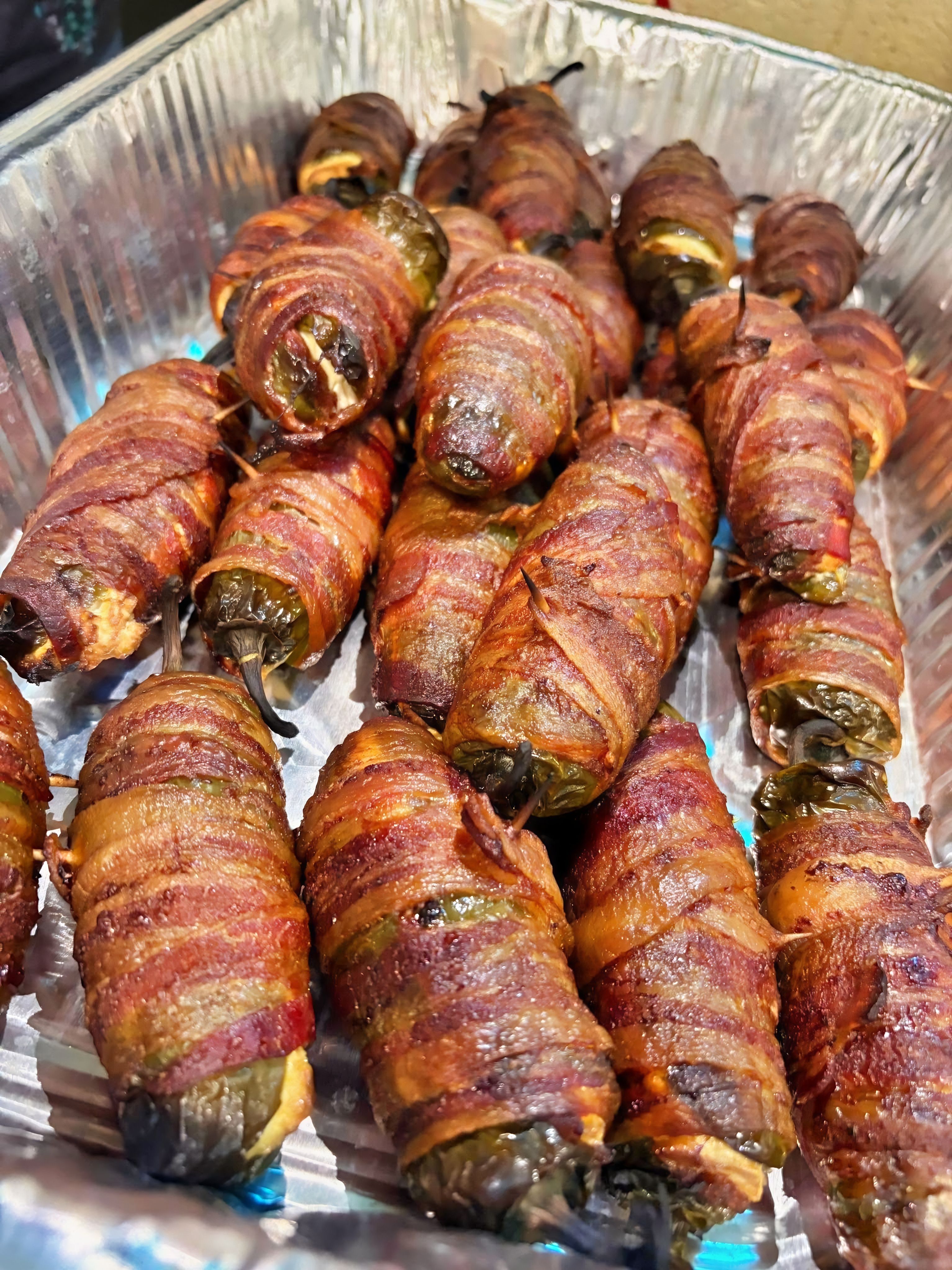 Firehawk Smokehouse Hellapeños — bacon-wrapped smoked jalapeños